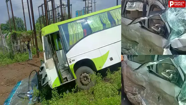 सागर में भीषण एक्सीडेंट: चार्टर्ड बस और कार की जोरदार टक्कर, 4 लोगों की मौत