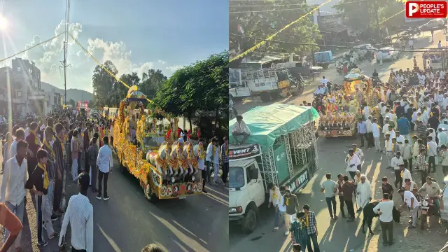 बाड़ी में राधाष्टमी पर निकला भव्य चल समारोह, राधा-कृष्ण के स्वरूपों ने मोहा मन