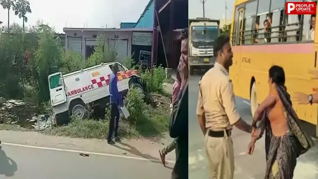 पहले बाइक सवार को कुचला, फिर खेत में पलटी एंबुलेंस; सिंगरौली हादसे का वीडियो वायरल