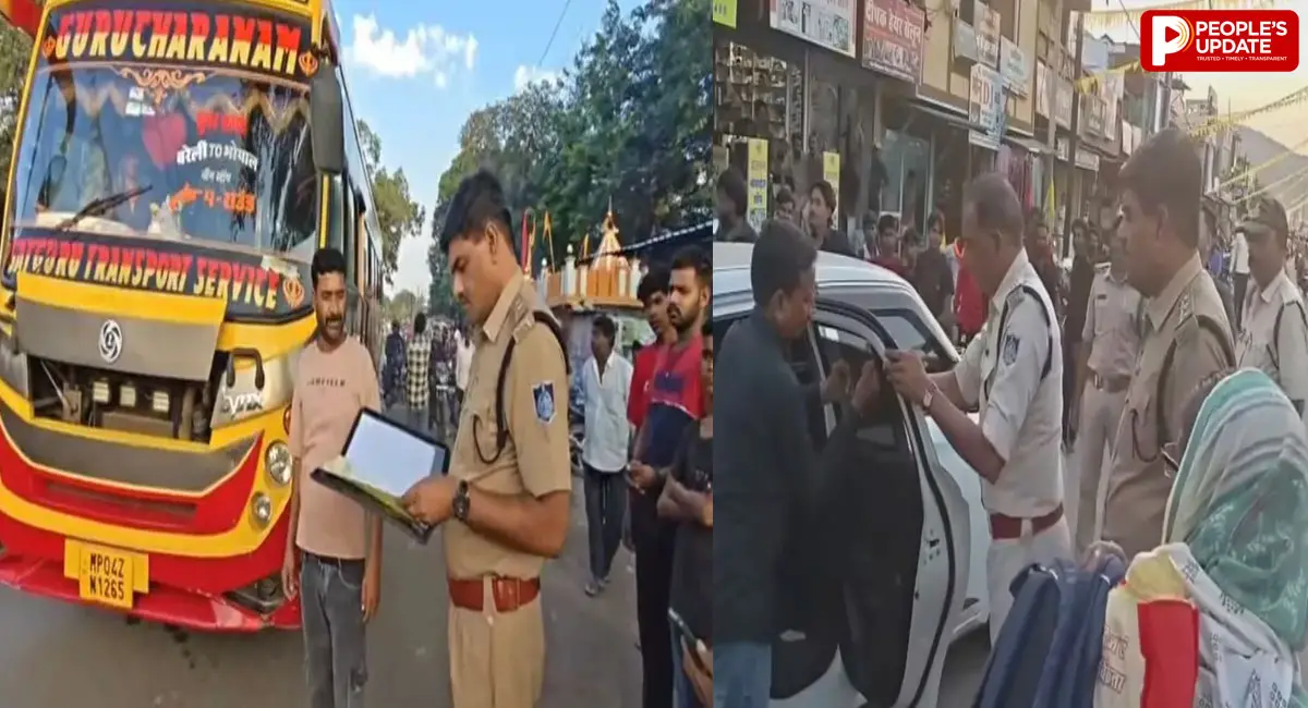 रायसेन के बाड़ी में पुलिस की रात में सख्ती, बसों से लेकर बिना नंबर प्लेट वाहनों तक चेकिंग; नाबालिग से कार जब्त