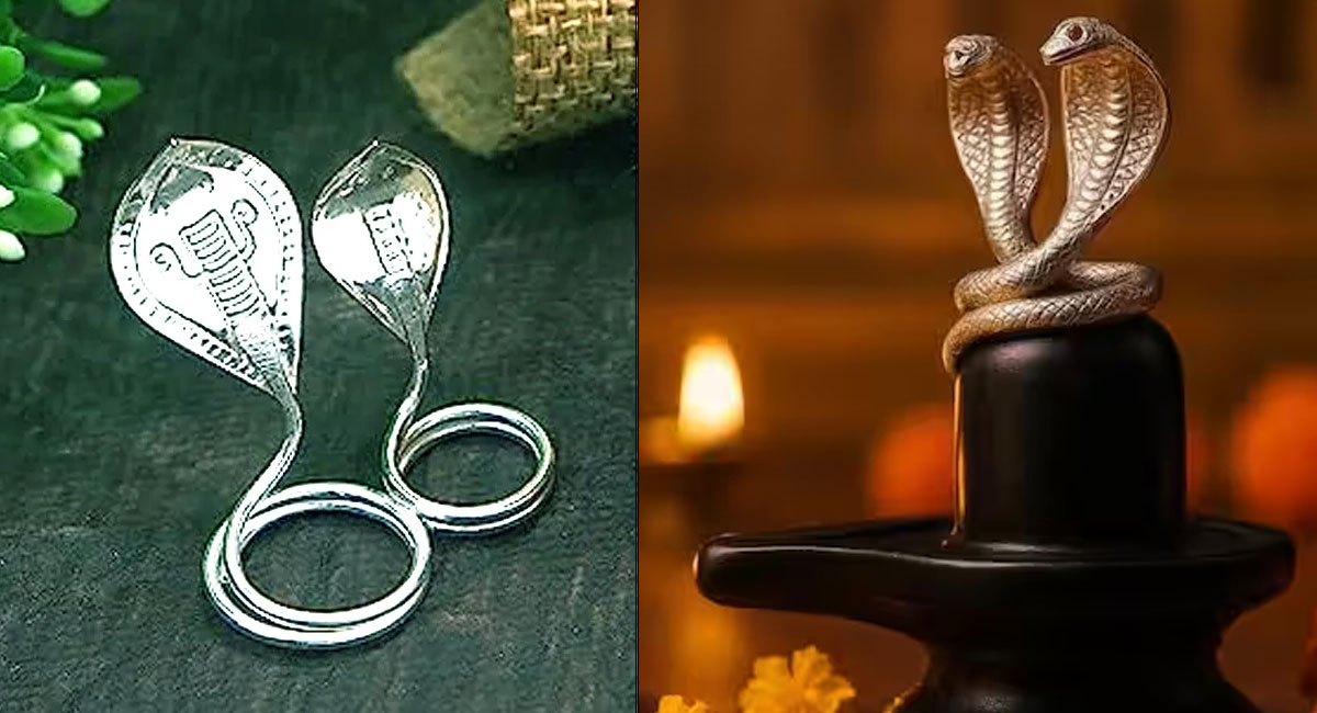 Sawan 2025 : शिवलिंग पर चांदी के नाग-नागिन चढ़ाने से मिलती है विशेष कृपा, जानें फायदे और विधि