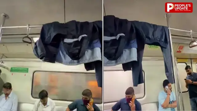 दिल्ली मेट्रो बनी ‘ड्राइंग स्टैंड’! AC की हवा में कपड़े सुखाते यात्री का Video Viral