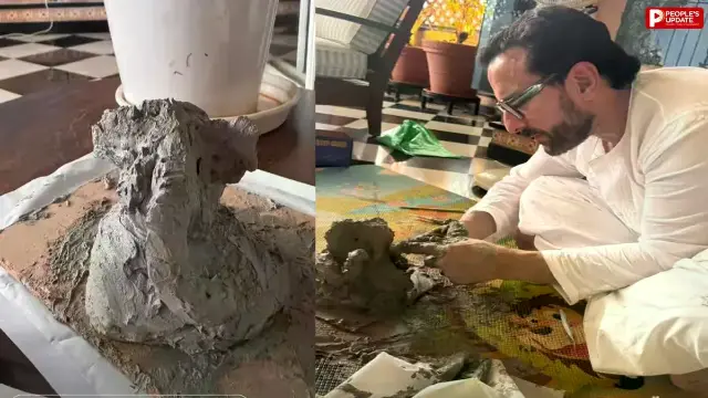 सैफ ने मिट्टी से बनाए गणपति बप्पा, करीना के घर ऐसे हुआ बप्पा का स्वागत, देखें