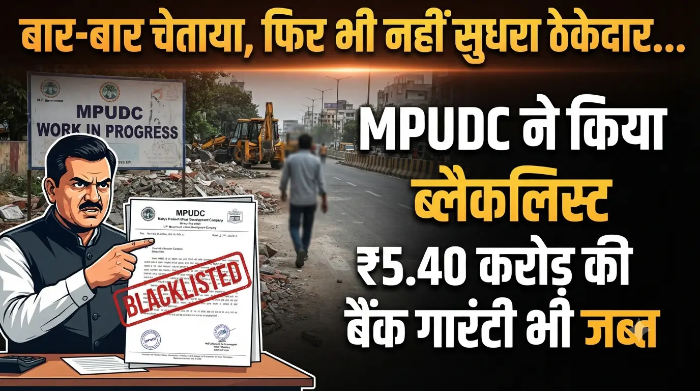 बुधनी परियोजना में सुस्ती पड़ी भारी-ठेकेदार का ठेका रद्द, MPUDC ने किया ब्लैकलिस्ट, ₹5.40 करोड़ की बैंक गारंटी भी जब्त