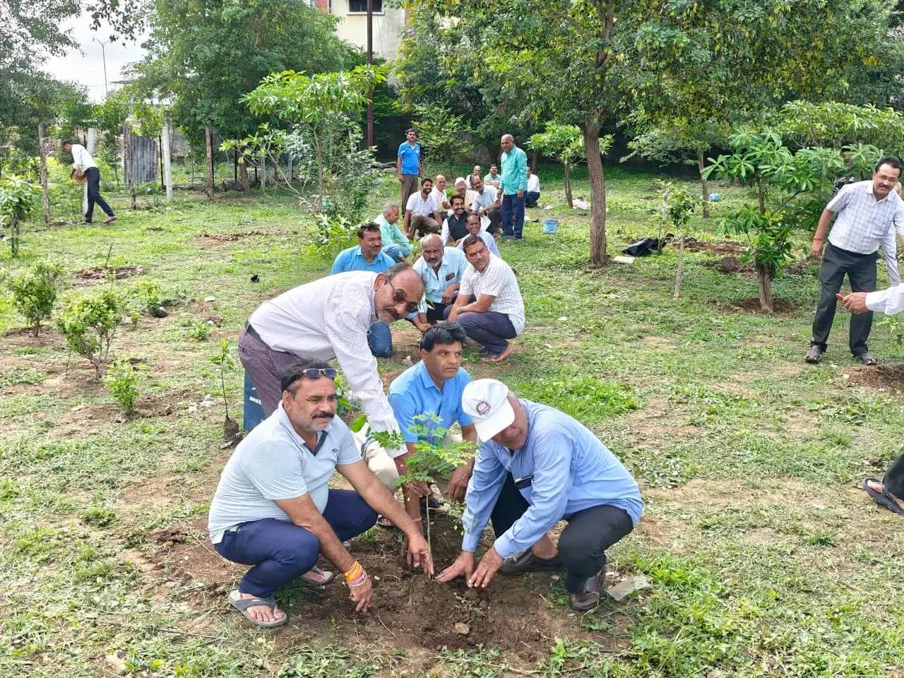 मुक्तिधाम में पौधारोपण, सियावास मानव सेवा समिति ने लिया 500 पौधे लगाने का संकल्प