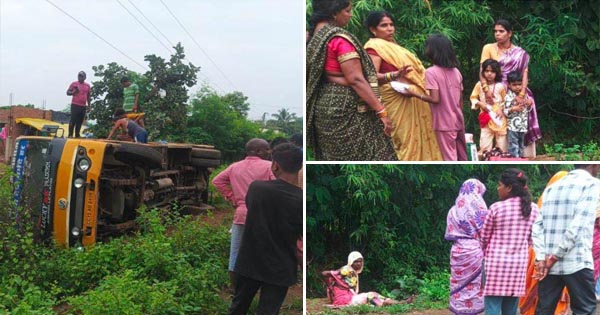 अनूपपुर में सड़क हादसा, यात्रियों से भरी बस पलटी, 8 की हालत गंभीर, घायलों में महिला-बुजुर्ग भी शामिल
