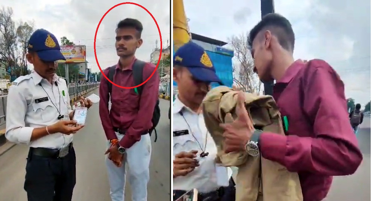 असली पुलिस ने पकड़ा नकली पुलिस को -आईकार्ड दिखाया बैग में मिली वर्दी तो हुआ शक  
