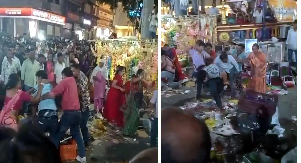 राजवाड़ा बना अखाड़ा - दो दुकानदारों में जमकर चले लात-घूंसे