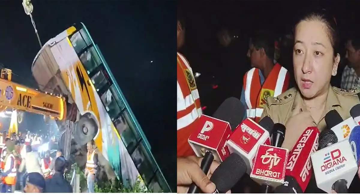 इंदौर मे समीप सड़क हादसा, 50 फीट गहरी खाई में गिरी यात्रियों से भरी बस , तीन यात्रियों की मौत 