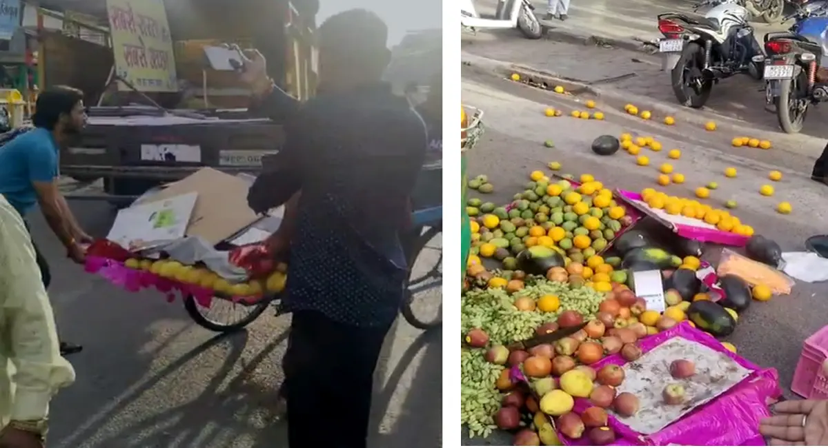 सड़क से ठेला हटाने के नाम पर गरीब की दुकान उजाड़ी ,"हफ्ता वसूली"के आरोप से मचा बवाल - Image 2