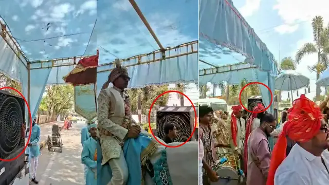 ठंडी हवा में झूमे बाराती