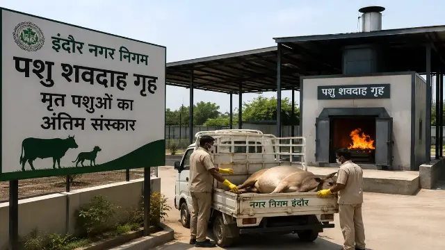 3 करोड़ का पशु शवदाह गृह तैयार:इंदौर में अब मृत पशुओं के लिए भी अंतिम संस्कार की व्यवस्था
