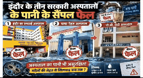 एमवाय,पीसी सेठी और चाचा नेहरू अस्पताल के पानी के सैंपल फेल:अस्पताल की टंकी में पहुंच रहा था दूषित पानी!
