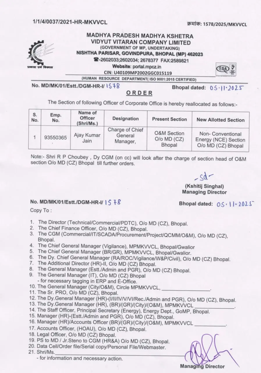 सीजीएम को हटाया ,10 घंटे से ज्यादा बिजली देने पर सैलरी कटने वाला सर्कुलर रद्द  