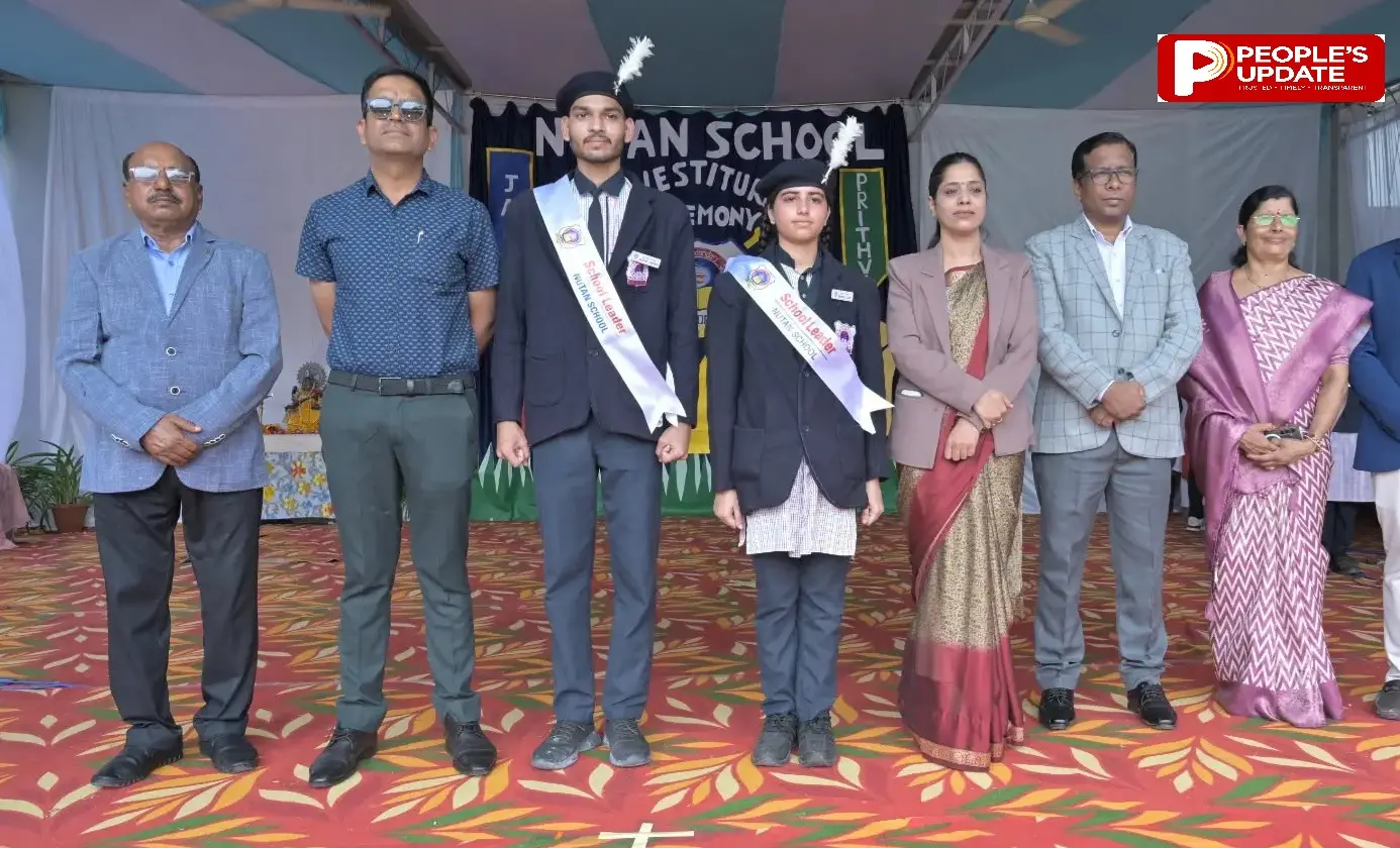 नूतन स्कूल में छात्र परिषद ने ली नेतृत्व की शपथ, एमपी टॉपर श्लोक और जिला टॉपर वैभवी सम्मानित