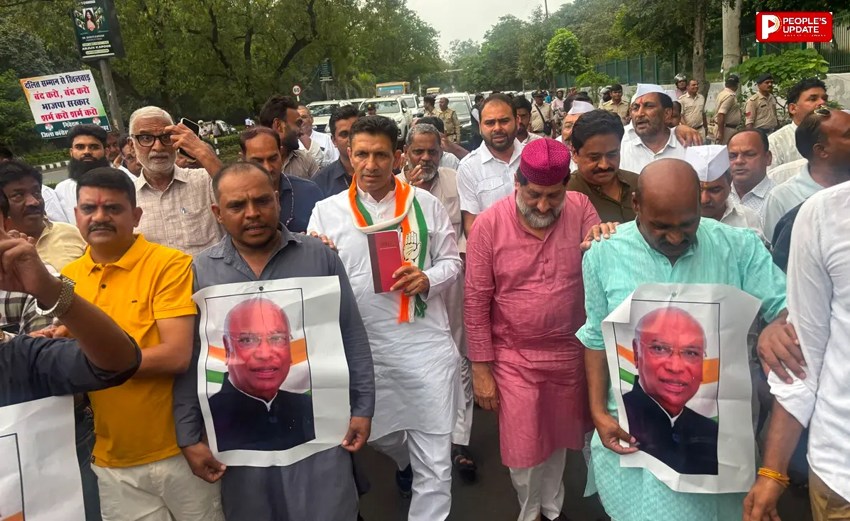 जीतू पटवारी बोले-‘नफरत नहीं, देश को भाईचारा चाहिए’, खड़गे के कार्यक्रम स्थल के ‘शुद्धीकरण’ पर कांग्रेस ने किया सत्याग्रह