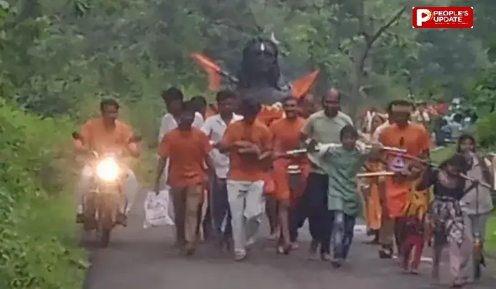 नाग पंचमी पर घंसौर में निकली भव्य सनातन कांवड़ यात्रा, नर्मदा का पवित्र जल लेकर श्रद्धालु श्री राम मंदिर