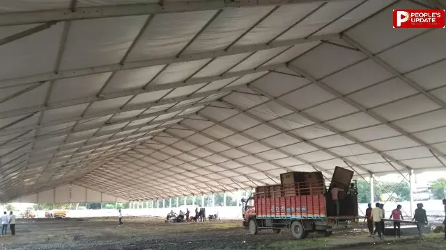पांच शर्तों पर राहुल गांधी की सभा के लिए आईडीए ने दिया मैदान, 12 हजार वर्गमीटर में बन रहा वॉटरप्रूफ डोम
