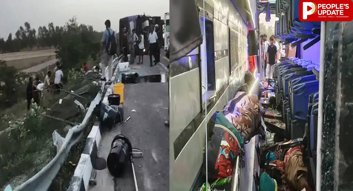 आगरा-लखनऊ एक्सप्रेसवे पर पलटी डबल डेकर बस, दर्दनाक हादसे में कई यात्रियों की मौत