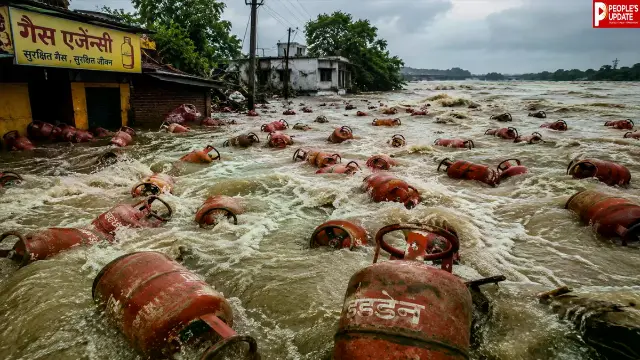 नदी में बहते दिखे हजारों LPG सिलेंडर, प्रशासन ने जारी की चेतावनी