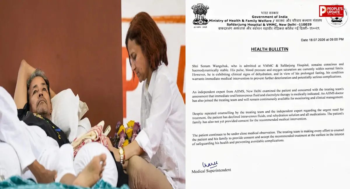 हॉस्पिटल पहुंचने के बाद भी नहीं टूटा सोनम वांगचुक का अनशन, पत्नी की भावुक अपील के बीच डॉक्टरों ने बताई सेहत