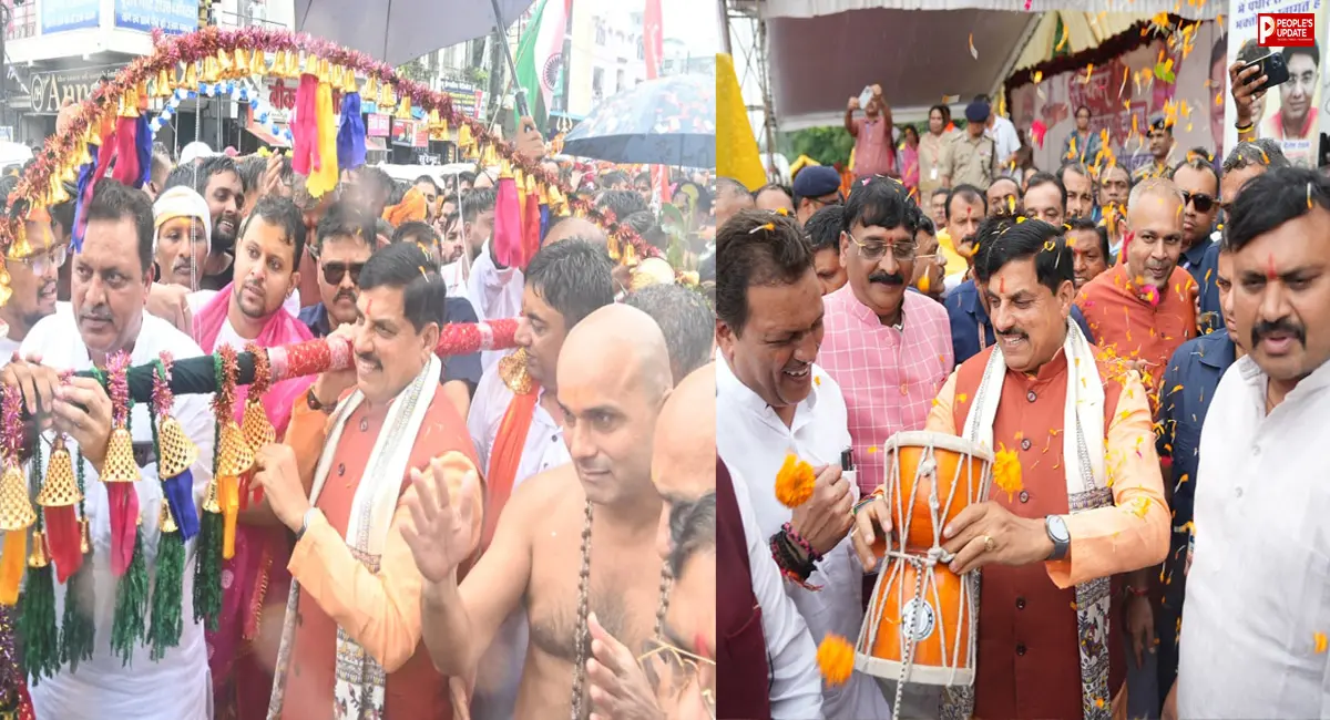 सावन में शिव भक्ति का रंग, हजारों कांवड़ियों के बीच CM ने भी उठाई कांवड़, जमकर हुई पुष्प वर्षा
