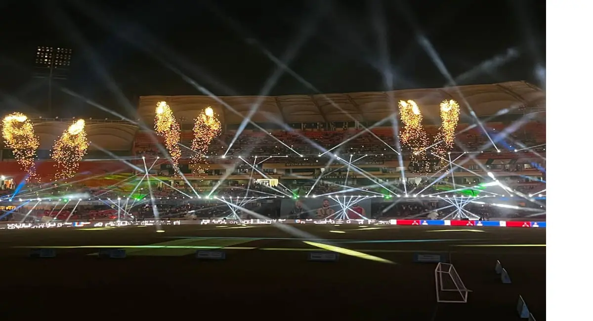 हैदराबाद के उप्पल स्टेडियम में मेसी का फ्रेंडली मैच शुरू, राहुल सहित सीएम रेड्डी भी मौजूद