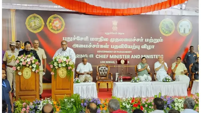 पुडुचेरी में 5वीं बार एन. रंगासामी बने सीएम, उपराज्यपाल ने दिलाई शपथ, NDA के दो नेता भी मंत्री बने