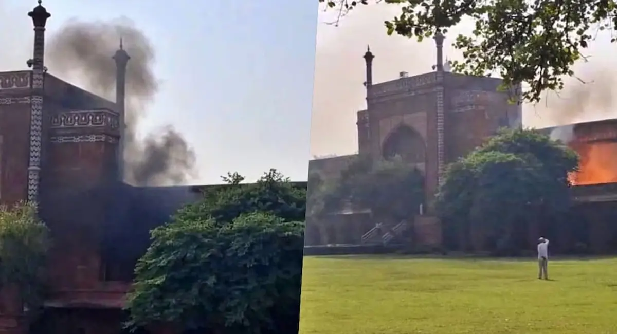 ताजमहल परिसर में लगी आग, इमारत और परिसर पूरी तरह से सुरक्षित
