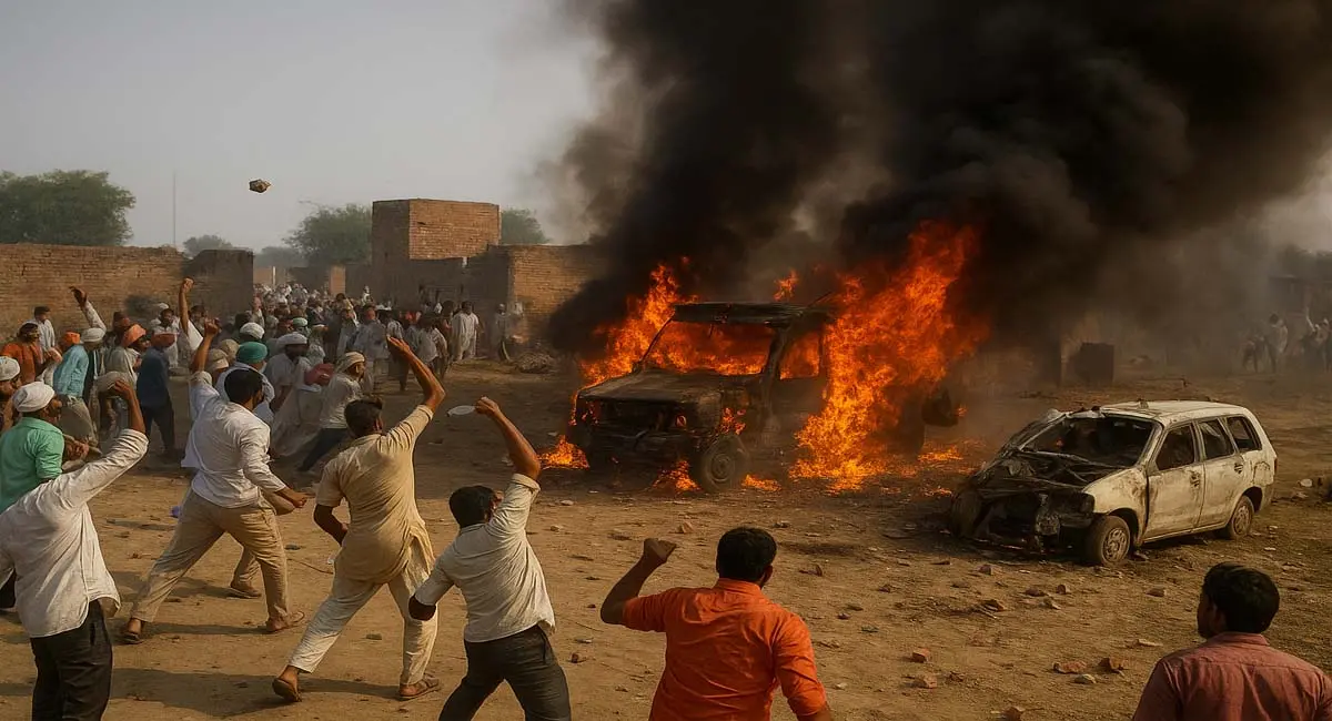 किसानों-पुलिस में हिंसक झड़प, इलाके में धारा 144 लागू