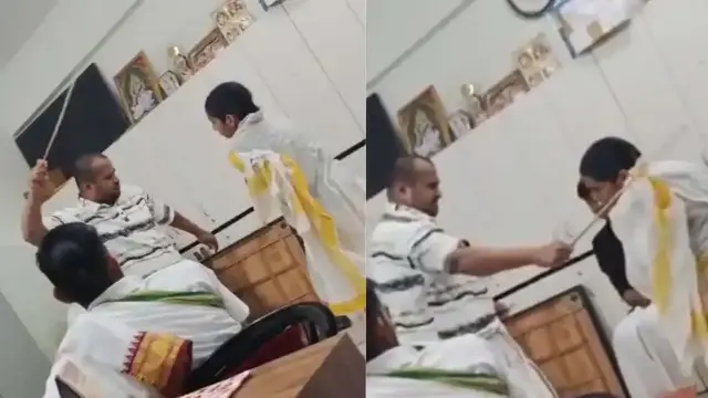 शिक्षक ने छात्र पर बेरहमी से बरसाईं छड़ियां, VIDEO VIRAL