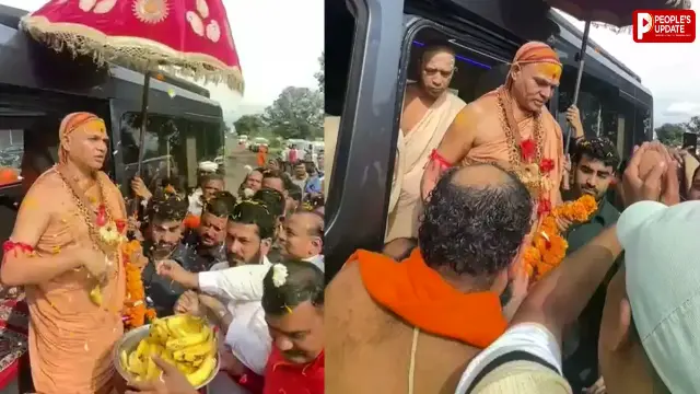 जगद्गुरु शंकराचार्य स्वामी अविमुक्तेश्वरानंद पहुंचे घंसौर, श्रद्धालुओं ने पुष्पमालाओं से किया स्वागत